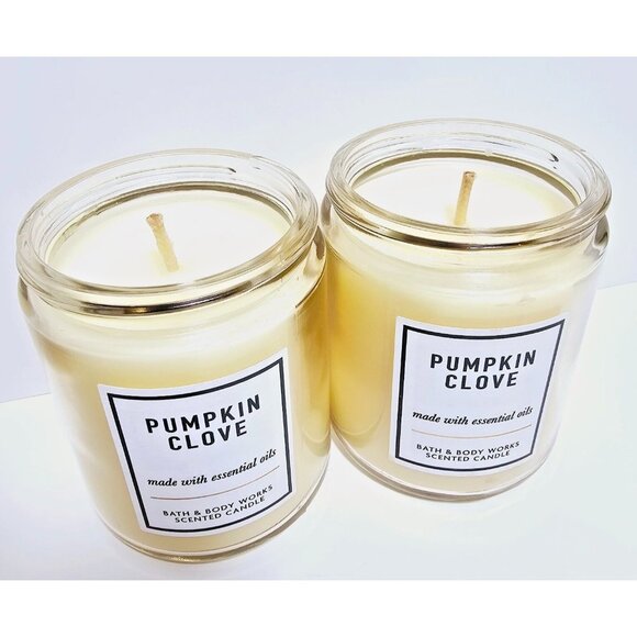2 PUMPKIN CLOVE Bath & Body Works Single Wick 7oz Jar Candles NEW Fast Ship - Picture 8 of 8